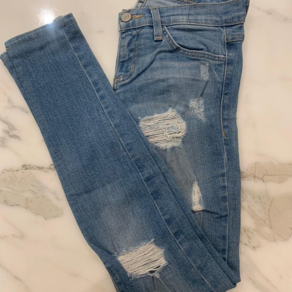 Flying monkey ripped skinny jeans